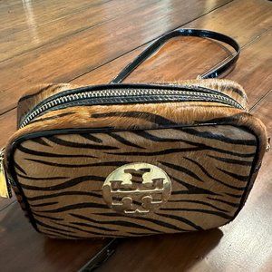 Tory Burch calf hair animal crossbody camera bag